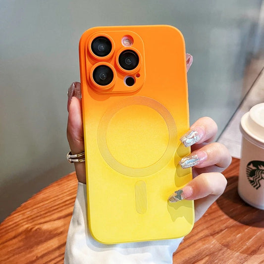 SILICONE MAGSAFE 'SUNSET ORANGE' PHONE CASE FOR APPLE